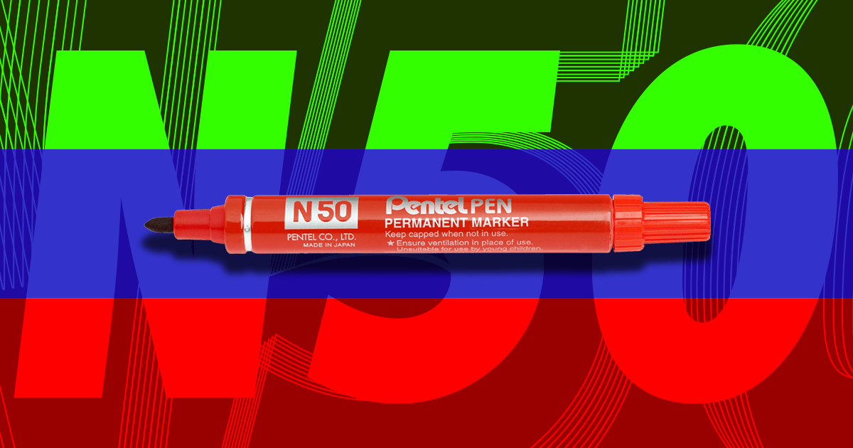 N50BL PENTEL - Pennarello: marker indelebile, nero; 1,5mm; N 50;  PENT-N50BL