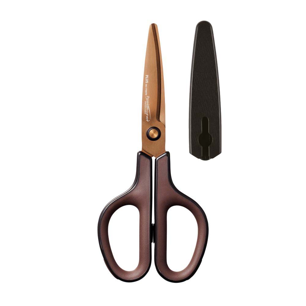 Forbici PLUS Curved Blade Scissors Premium Titanium marrone SC-175STN