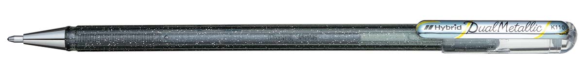 Pentel Set Di 3 Penne Ibride Gel Grip K118 – Metallic, Punta 0,4 Mm, Colore Argento