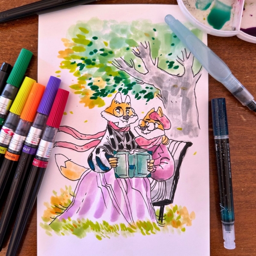 Illustrazione volpi: tecniche e strumenti di inchiostrazione